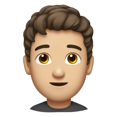 A brunette male getting his head pat sticker