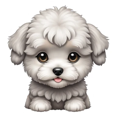 Grey  cute maltipoo puppy sticker