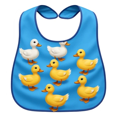 Blue bib with duck print sticker