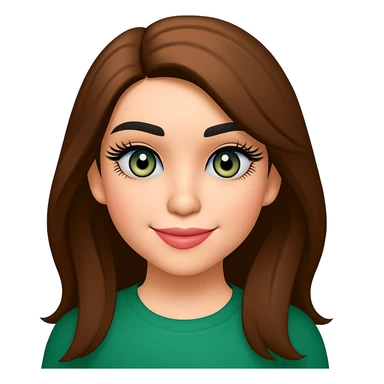 Make the eyebrows black, add a little light makeup, make the eyelashes long and thick, and add more shades to the green eye color (keep the OPhome emoji style) sticker