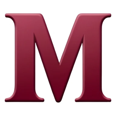 Letter M in maroon color sticker