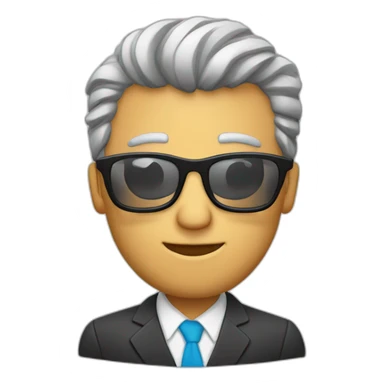 Hombre mayor mayor con poco pelo y gafas sticker