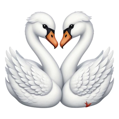 Two swans making heart sticker