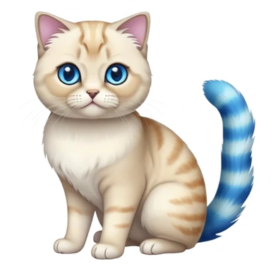 Colorful exotic iridescent tropical shiny Fantasy-Siamese-Scottish-Fold-feline-Fakémon-feline-hybrid (full body) sticker