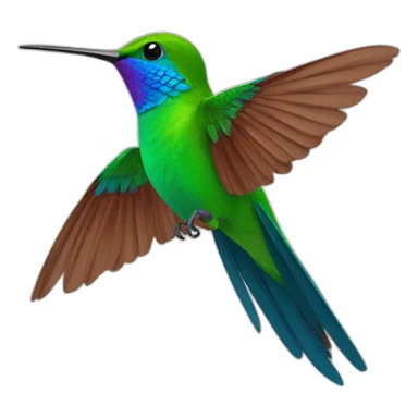 Colibrí de colores volando sticker