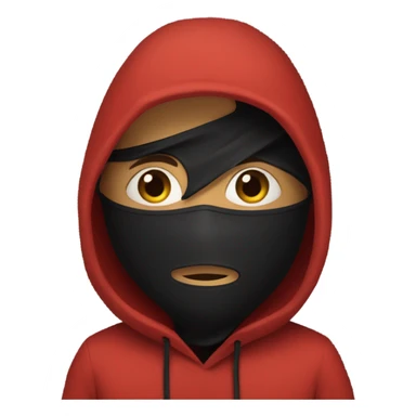 Red hoodie black mask sticker