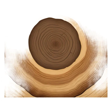 A realistic picture of a tree cut open in profile, round, where you can see the annual rings, more Details please sticker