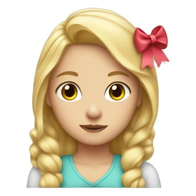 Blonde girl with bow sticker