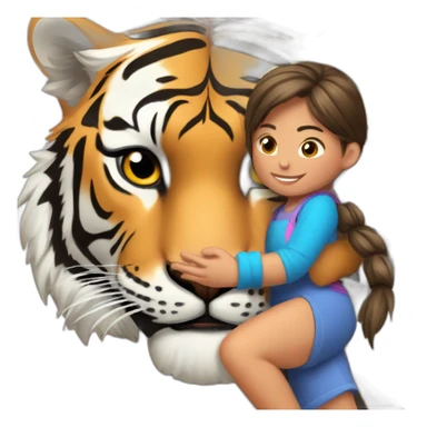 TIGRE JUGANDO CON NIÑA PEQUEÑA sticker