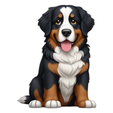 bernese mountain dog sitting under norway flag sticker