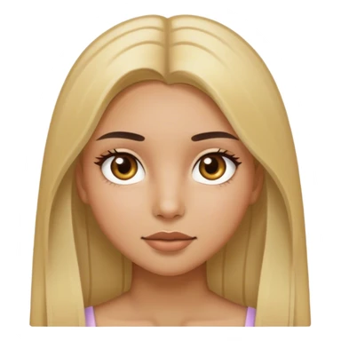 Girl with hazel eyes and blonde straight hair with light olive skin sticker
