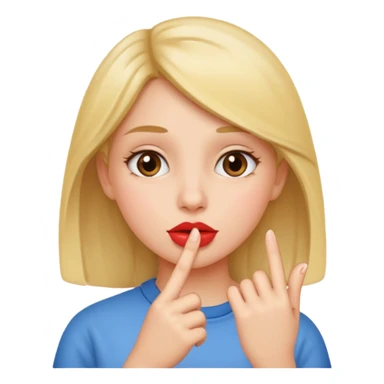 Finger to lip girl emoji sticker