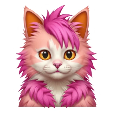 cat sitting with pink mohawk sticker