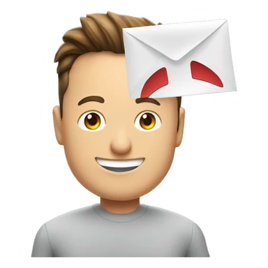 elon musk smiling and holding notification letter sticker