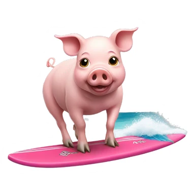 pig on a surfing board sticker