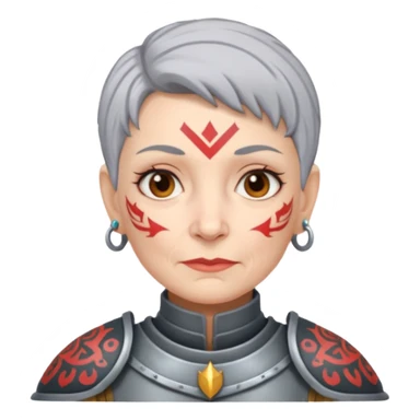 Elderly Tattooed Knights female, with short hair sticker