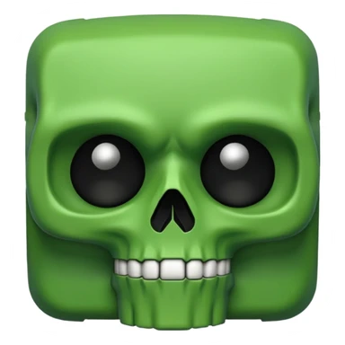 green skull emoji but intentionally bad sticker