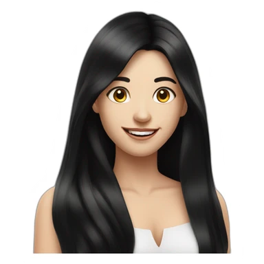Devil europan long black hair women smile sticker