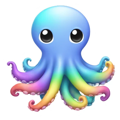 Rainbow adopt me octopus with pastel clothes sticker