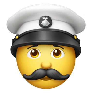 Bonhomme avec une moustache dans le prolongement de son nez et avec une casquette militaire sticker