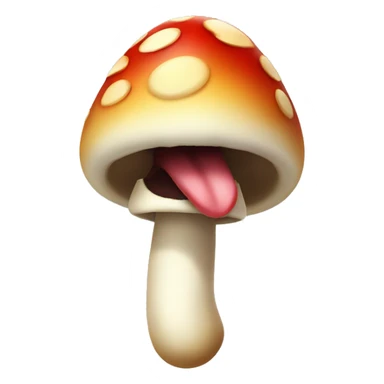 smiley face with tongue sticking out mushroom instead of tongue sticker