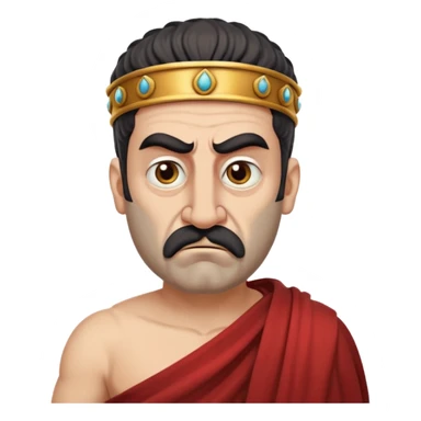 evil ancient greek king with toga ugly big nose moody sticker