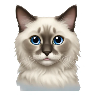 ragdoll cat with bows on ears sticker