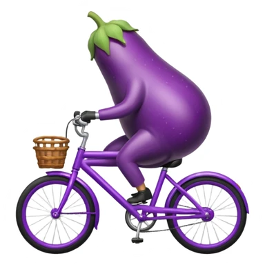 Eggplant on a bike sticker