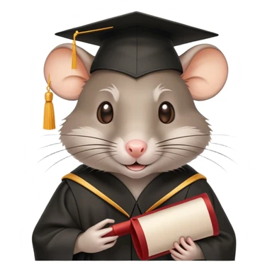 Rat with a degree  sticker