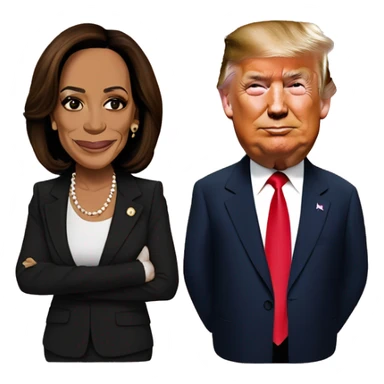 kamala harris and doland trump  sticker
