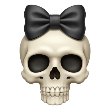  skull with small bow on side head sticker