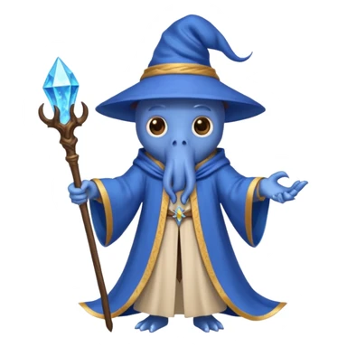 The blue octopus wizard of Dungeons and Dragons sticker