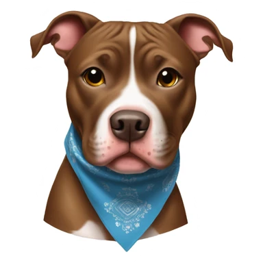 Brown pit bull with bandanna  sticker