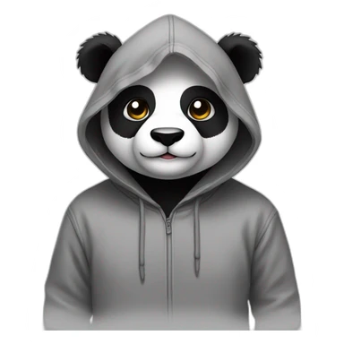 Panda wearing hoodie and hood sticker