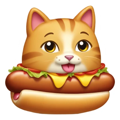 Cat in a hot dog suit sticker