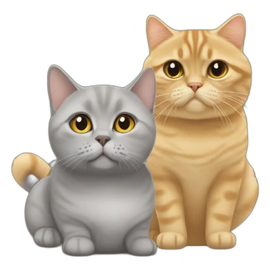 À golden british shorthair beside a grey British shorthair sticker