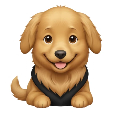 golden retriever wearing a black shirt sticker