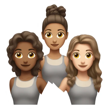 Three strong girls with brown hair doing gymnastics  sticker