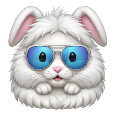 A cute bunny with a cool sunglasses sticker