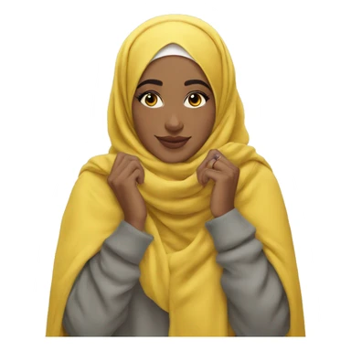 aesthetic cozy hijabi in yellow sticker