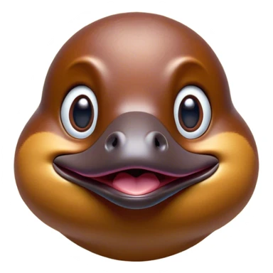 Cinematic Comical Platypus Portrait Emoji, Head tilted dramatically with an exaggeratedly amused expression, featuring a striking, glossy brown fur with a whimsically flat duckbill and wide, expressive eyes full of playful disbelief, Simplified yet hilariously expressive features, highly detailed, glowing with a slightly sassy glow, high shine, dramatic yet playful, stylized with an air of cheeky aquatic mischief, bright and endearing, soft glowing outline, capturing the essence of a spirited and over‐the‐top platypus, so meme‐worthy it feels like it could quack its way into internet fame instantly! sticker