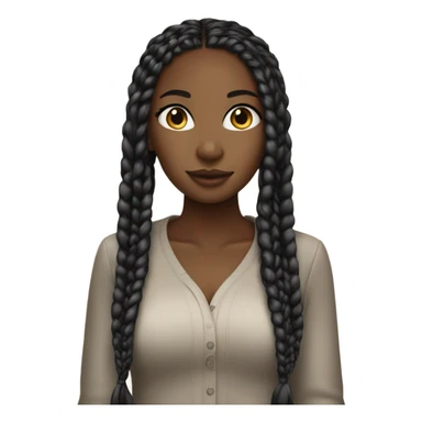 a black girl with boxbraids sticker