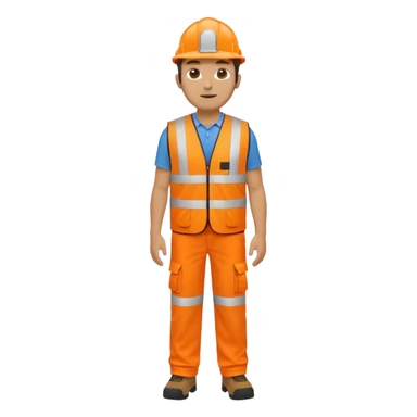 man in orange hi vis vest and chinos, no helmet, standing full body sticker