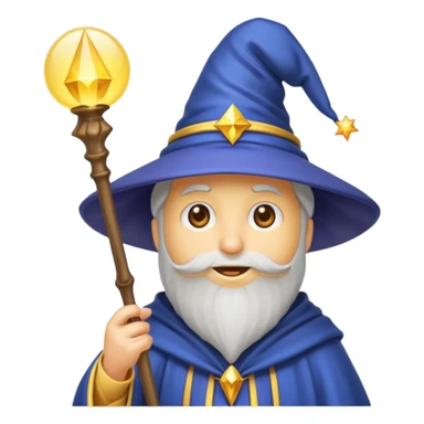 Einen Gelben Emoji mit zauber hut und zauberstab sticker