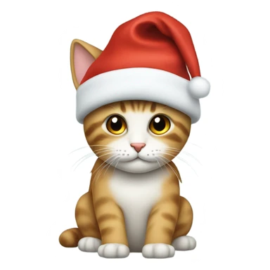Gato usando gorro de navidad sticker