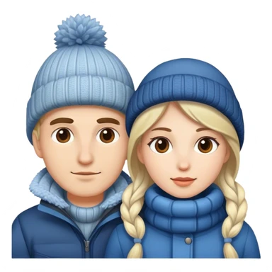 winter style couple portrait sticker