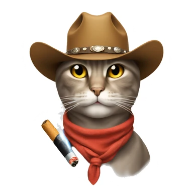 cat with cig in mouth and cowboy hat on  sticker