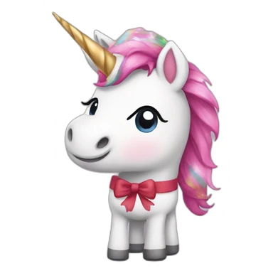 Cute unicorn with Christmas clothes sticker