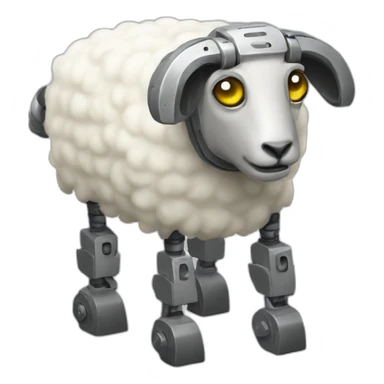 robot sheep riveted sticker