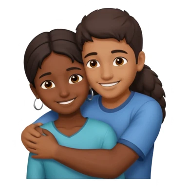 indian boy huggin indian girl from behind sticker